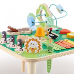 Wood activity table perfect for gross and fine motor skill