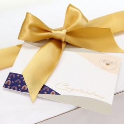 Card, ribbon and tissue paper.