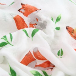 Baby Fox Bamboo Muslin Swaddle Blanket