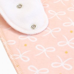 Organic Cotton Bandanna Bib Pink Bows