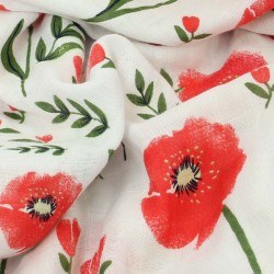 Poppy Bamboo Muslin Swaddle Blanket