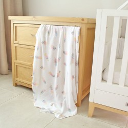 Feathers Bamboo Muslin Swaddle Blanket